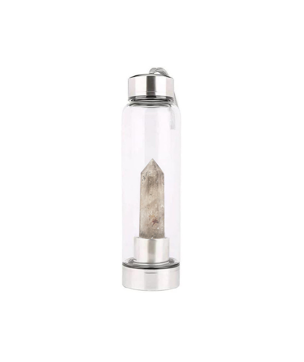 Gourde Quartz Fumé – Bouteille avec Pierre | Cristal Forest