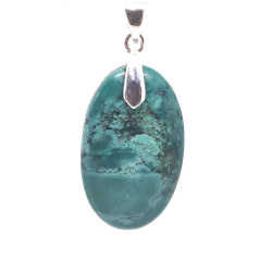 Turquoise du Tibet - Pendentif Bélière Argent
