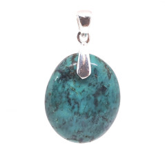 Turquoise du Tibet - Pendentif Bélière Argent