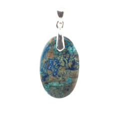 Chrysocolle - Pendentif Bélière Argent