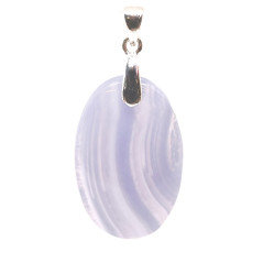 Calcédoine Bleue - Pendentif Bélière Argent