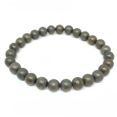 Pyrite de Fer - Bracelet Boules 8 mm - Grande Taille