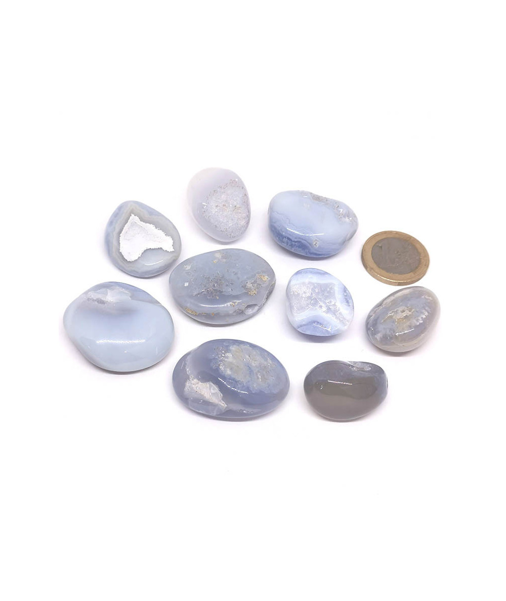 Calcédoine Bleue - Pierre Roulée