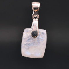 Labradorite Blanche - Pendentif Bélière Argent - Cabochon