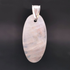Labradorite Blanche - Pendentif Bélière Argent - Cabochon