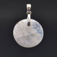 Labradorite Blanche - Pendentif Bélière Argent - Cabochon