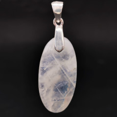 Labradorite Blanche - Pendentif Bélière Argent - Cabochon