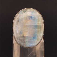 Pierre de Lune Blanche - Bague sertie Argent - AAA+