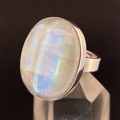 Pierre de Lune Blanche - Bague sertie Argent - AAA+