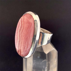 Rhodochrosite - Bague Sertie Argent - AAA+
