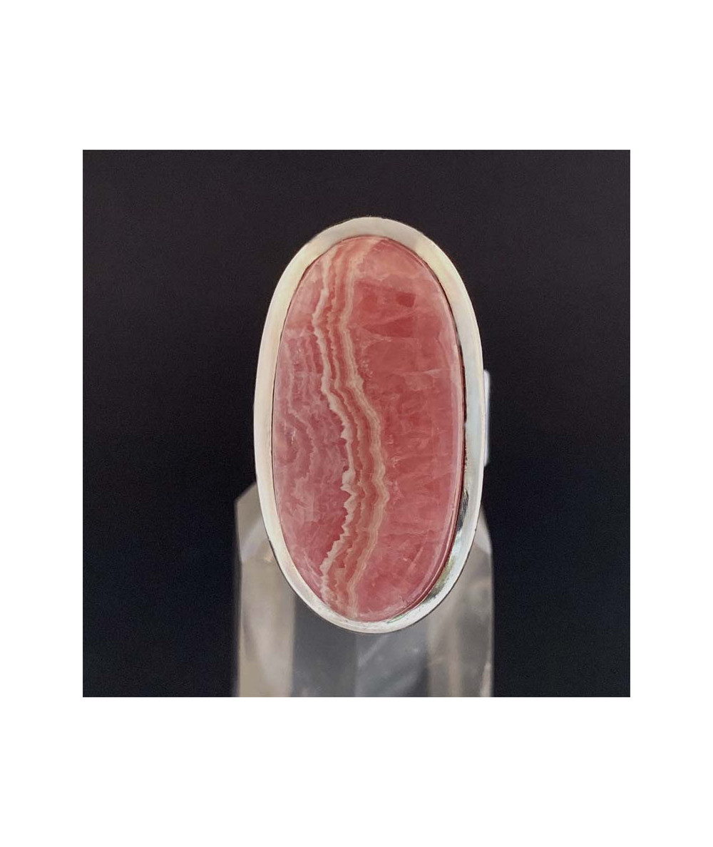 Rhodochrosite - Bague Sertie Argent - AAA+