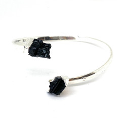 Tourmaline Noire - Bracelet Plaqué Argent