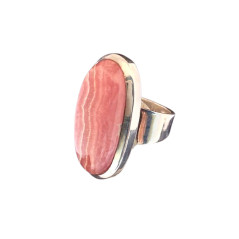 Rhodochrosite - Bague Sertie Argent - AAA+