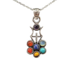 7 Chakras - Pendentif Argent et 7 Chakras