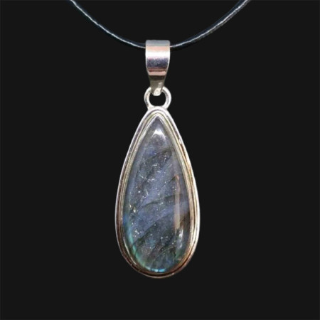 Pendentif serti argent en labradorite