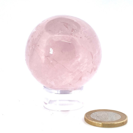 photo d'une sphère en quartz rose