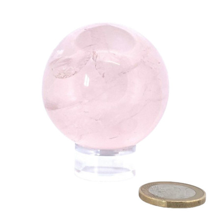 photo d'une sphère en quartz rose
