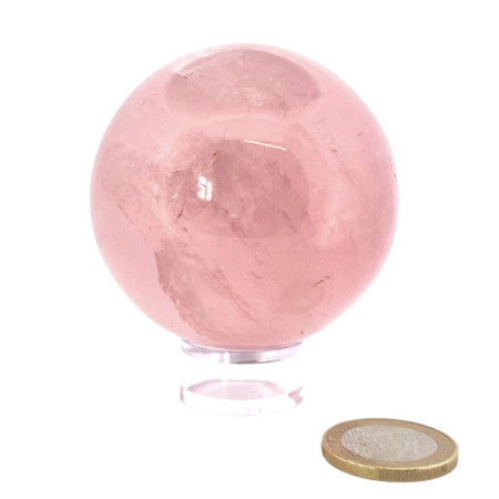 photo d'une sphère en quartz rose