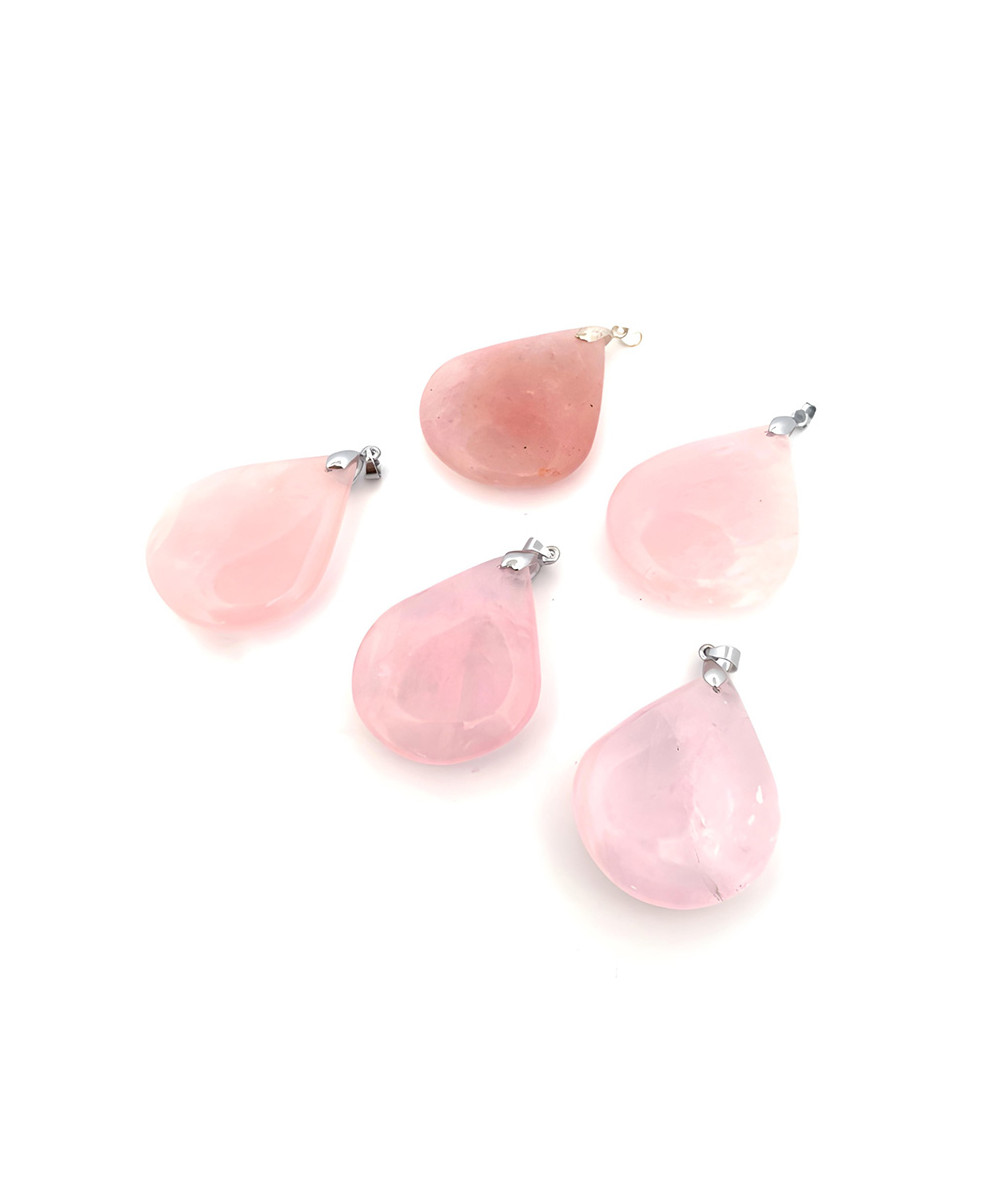Quartz Rose - Pendentif Goutte