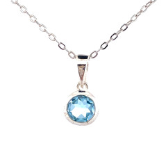 Topaze Bleue - Pendentif Serti Argent