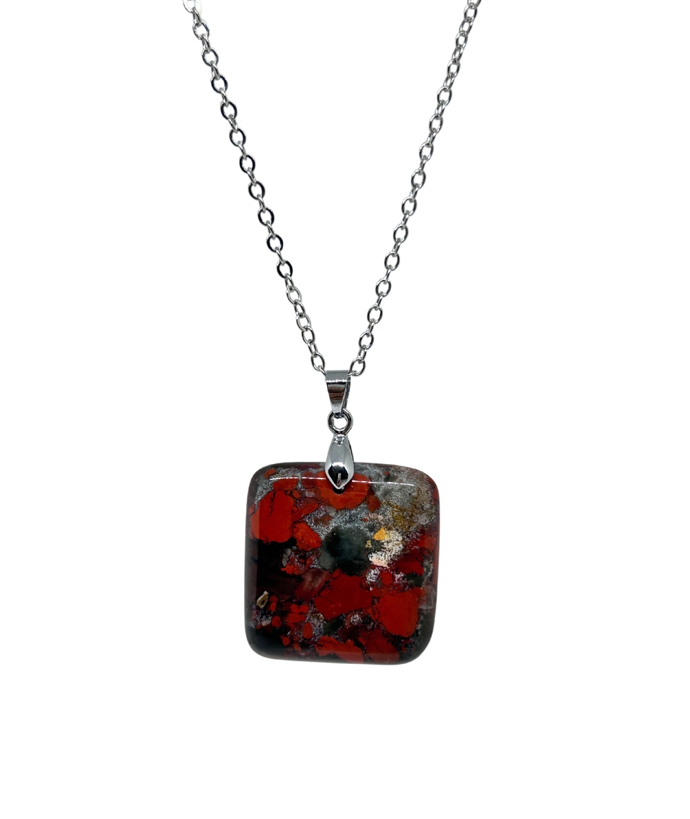 Jaspe rouge - pendentif bélière