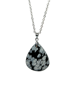 Obsidienne Flocon de Neige - Pendentif bélière