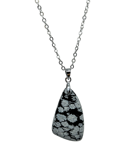 Obsidienne Flocon de Neige - Pendentif bélière
