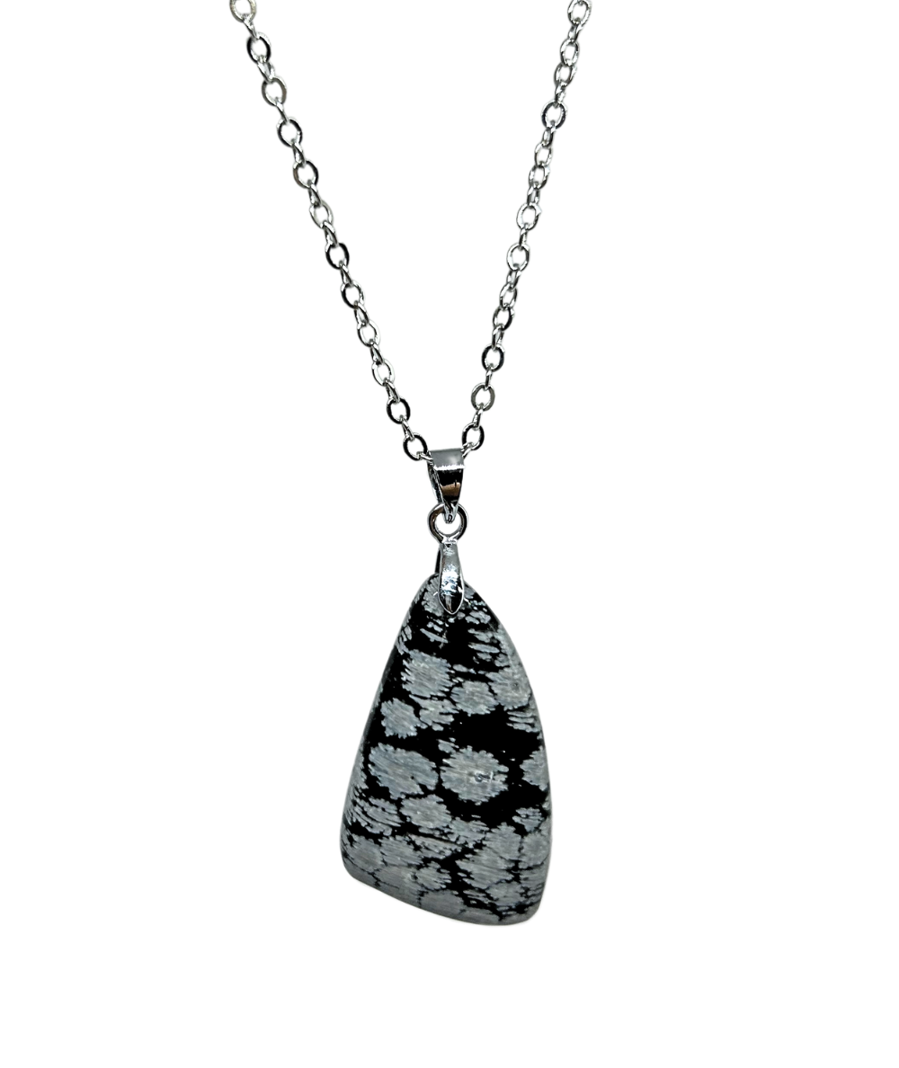 Obsidienne Flocon de Neige - Pendentif bélière