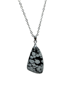 Obsidienne Flocon de Neige - Pendentif bélière