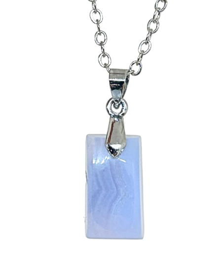 Calcédoine Bleue - Pendentif Bélière
