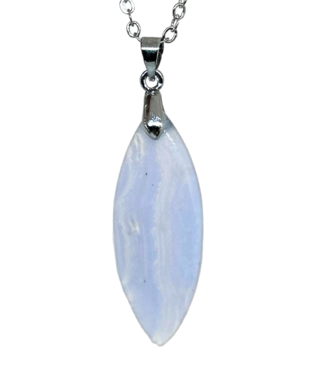 Calcédoine Bleue - Pendentif Bélière