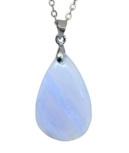 Calcédoine Bleue - Pendentif Bélière