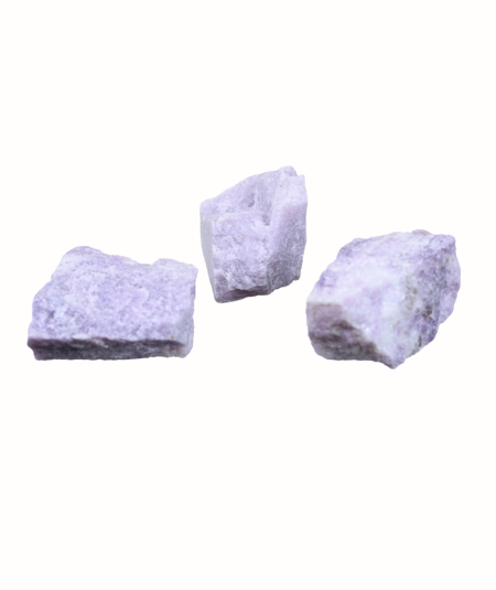 photo de pierres brutes en lépidolite