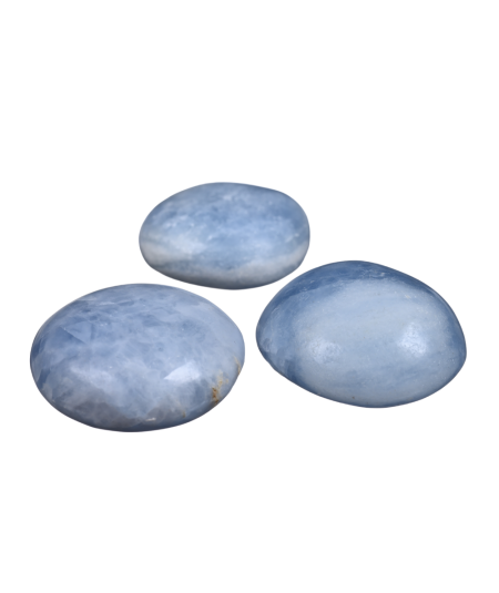 Photo de galets en calcite bleu