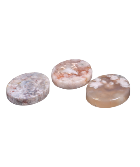 Photo de galet plat en agate fleur