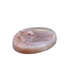 Photo de galet plat en agate fleur