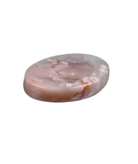 Photo de galet plat en agate fleur