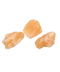 photo de pierres brutes en calcite orange