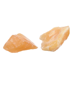 photo de pierres brutes en calcite orange