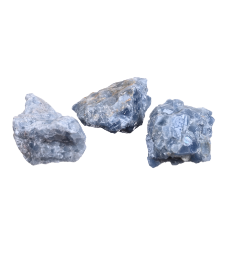 Photo de pierres brutes en calcite bleue