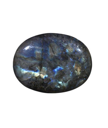 Photo d'un gros galet en labradorite