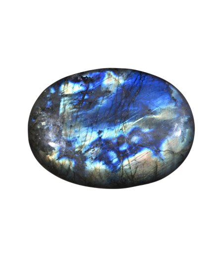 Photo d'un gros galet en labradorite