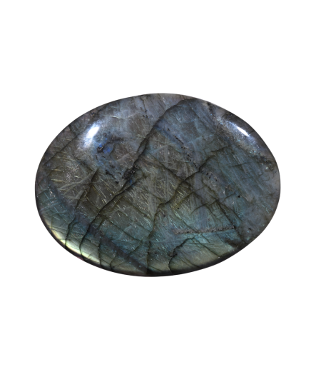 Photo d'un gros galet en labradorite