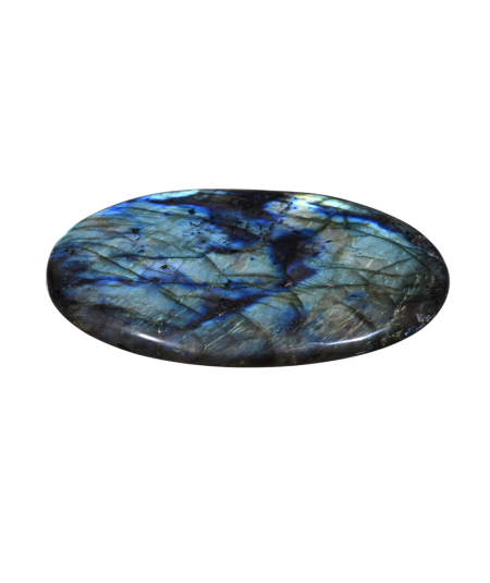 Photo d'un gros galet en labradorite