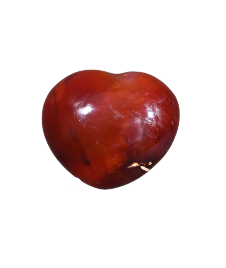 Photo d'un coeur à poser en cornaline