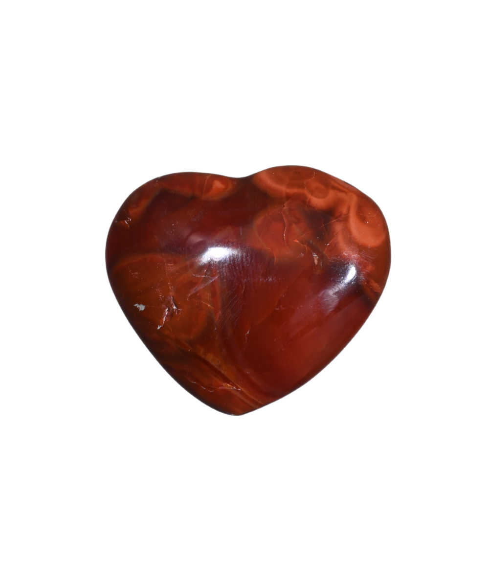 Photo d'un coeur à poser en cornaline