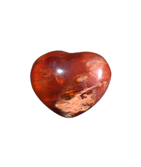 Photo d'un coeur à poser en cornaline