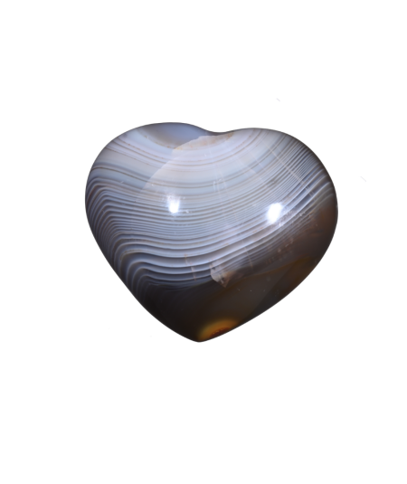 Photo d'un coeur à poser en Agate Botswana