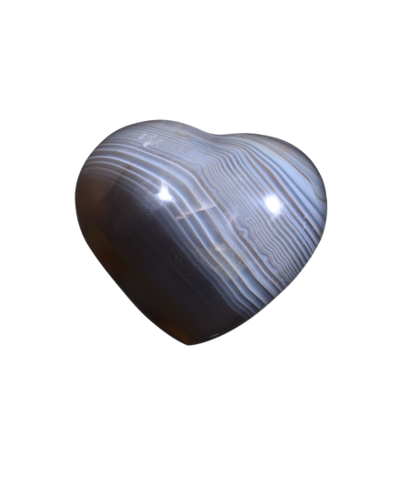Photo d'un coeur à poser en Agate Botswana