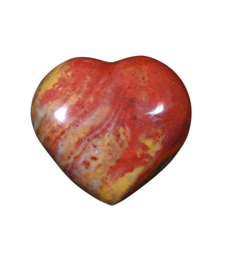 Photo d'un coeur à poser en jaspe rouge